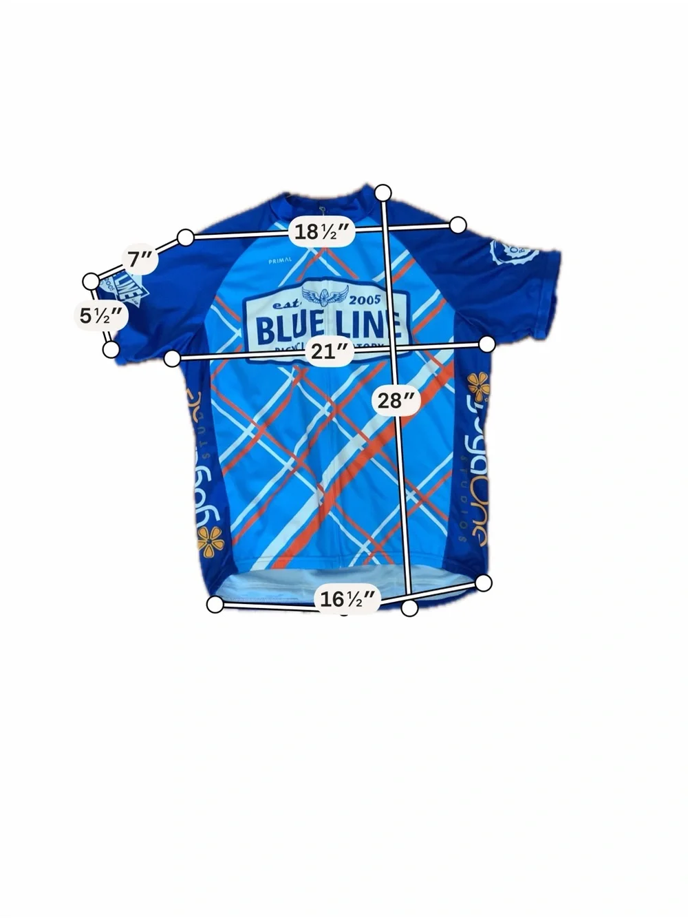 Primal Blue Line Bike Lab Houston Cycling Jersey XL